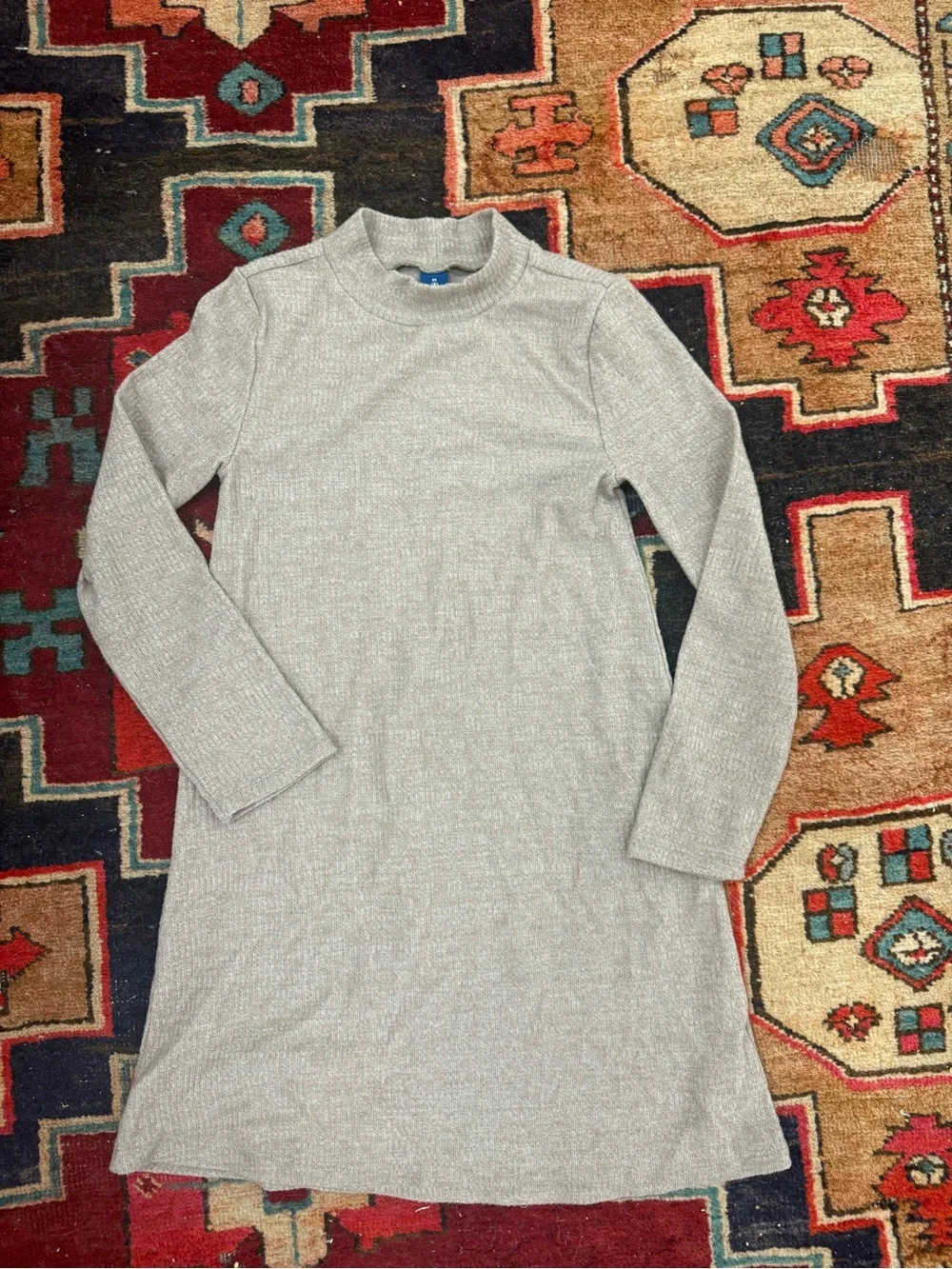 Old Navy Girls' Gray Long-Sleeve Knit Casual Dress